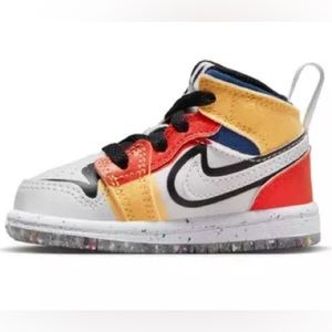 Jordan 1 Mid SE "White/Black/ Picante Red/French Blue" Toddler